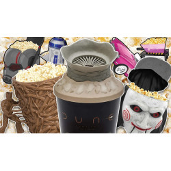 Themenbezogener Popcorn-Eimer und Becher